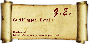Gyügyei Ervin névjegykártya