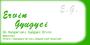 ervin gyugyei business card