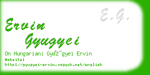 ervin gyugyei business card